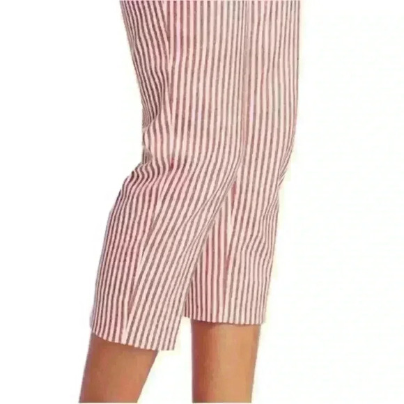 Piazza Sempione-"Audrey" Red And White Cropped Pinstripe Pant Size 40 (6) EUC! - Picture 5 of 10